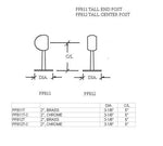 6"H Ball End Post For 2" Tubing - Trade Diversified