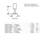 Flush Flat Center Post For 1" Tubing - Trade Diversified