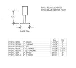 Flat End Post For 1-1/2" Tubing BRACKETS,COMPONENTS FOR 1" OD TUBING,POST FITTINGS POWDERCOATEDFINISH-PLEASECALL Trade Diversified