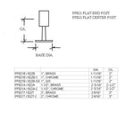 Flat Center Post For 1-1/2" Tubing BRACKETS,COMPONENTS FOR 1-1/2" OD TUBING,POST FITTINGS PowderCoatedFinish-PleaseCall Trade Diversified