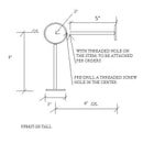 Stainless Steel 6-1/2" H Round Center Post - Trade Diversified