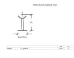 Floor Saddle Post For 2" Tubing - Trade Diversified