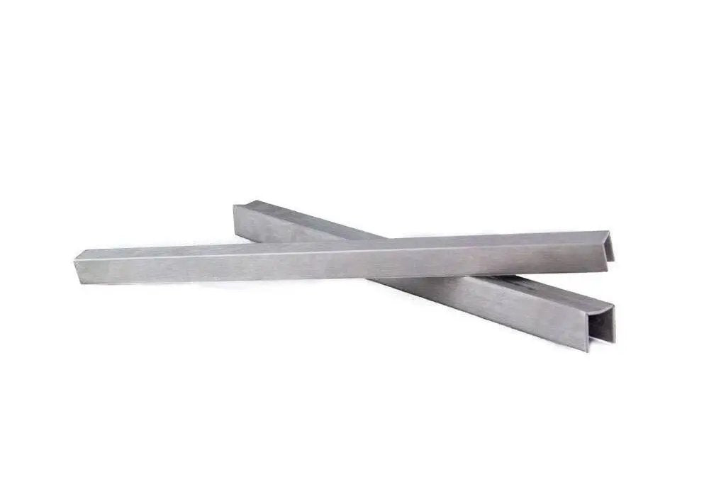 8 Foot Flat Back Stainless Steel U-Channel with 1/2" Opening - Trade Diversified