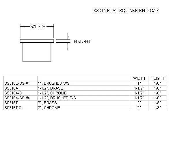 Flush Flat End Cap For 1" Square Tubing - Trade Diversified