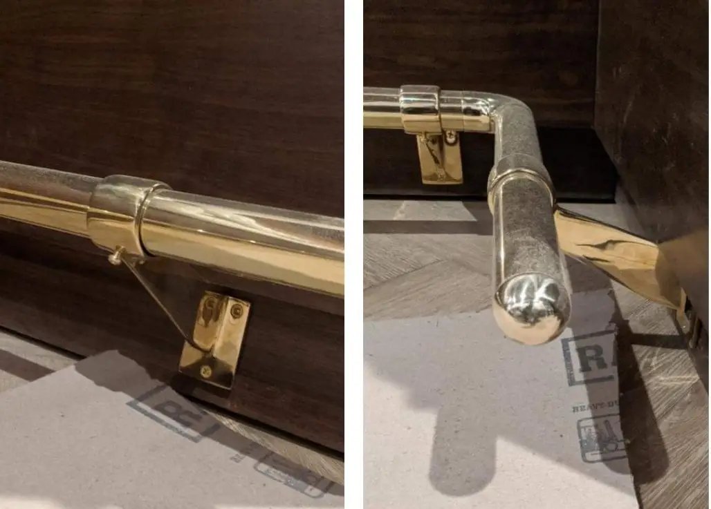 6 Foot Long Foot Rail Kit in Polished Brass - Trade Diversified