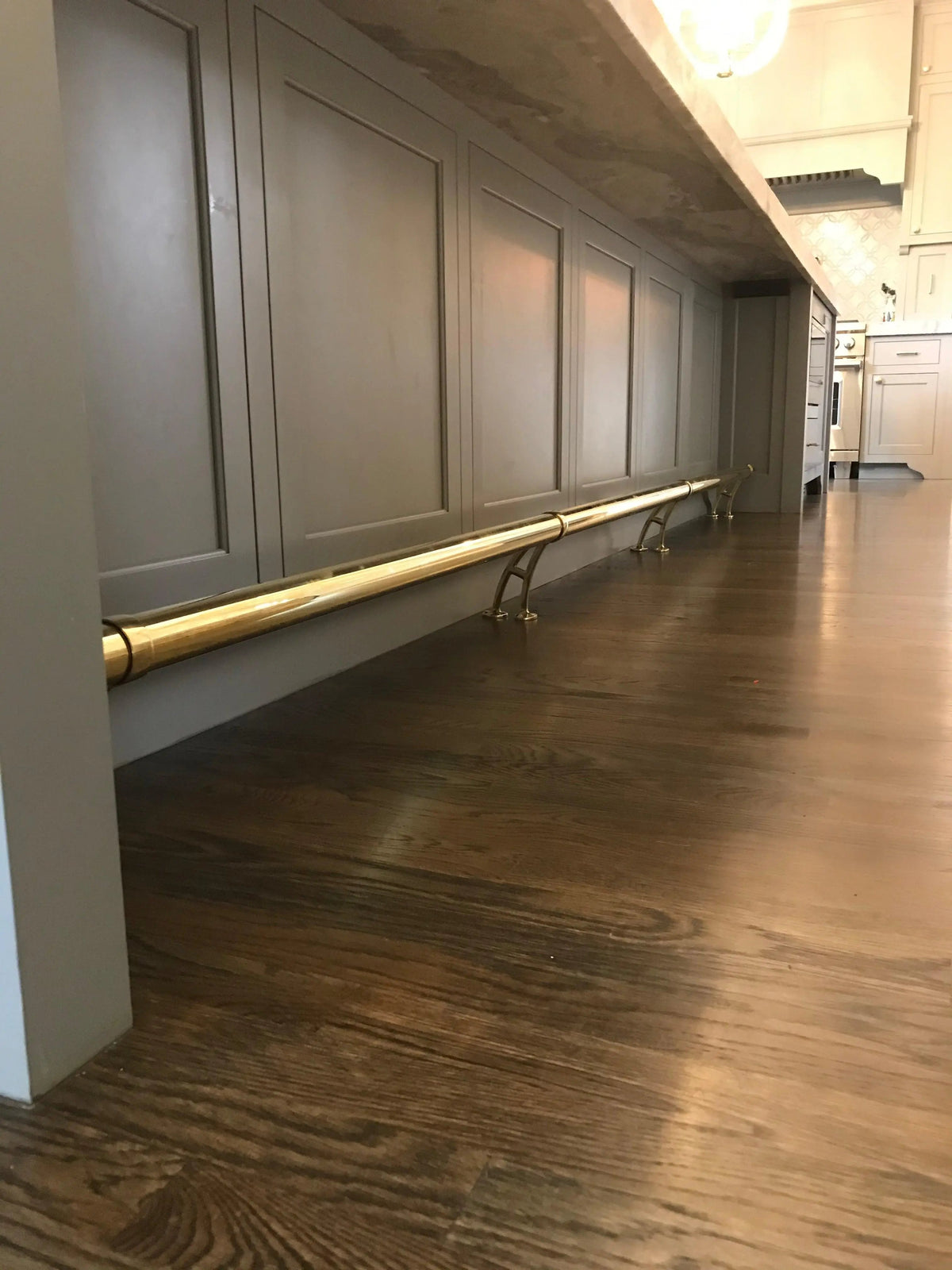 8 Foot Long Foot Rail Kit in Polished Brass - Trade Diversified