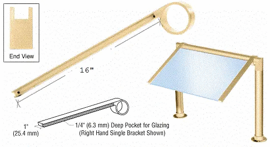 Single-Faced Sneeze Guard Bracket-Right - Trade Diversified